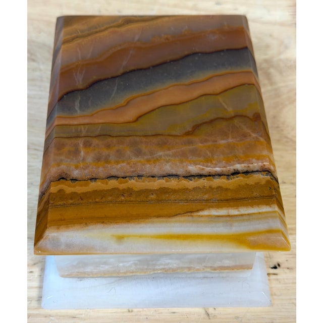 Italian Specimen Agate and Alabaster Hinged Table Box, Circa 1950s For Sale - Image 12 of 18