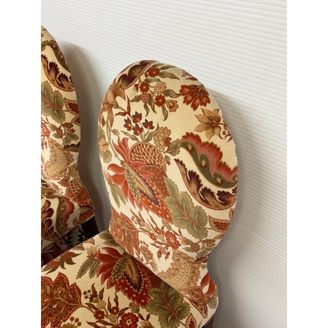 Contemporary Floral Side Chairs, a Pair For Sale - Image 11 of 12