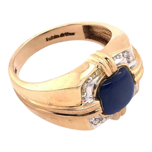 Rubin Arthur 14 Karat Yellow Gold Ring With Diamonds, Size 10.25