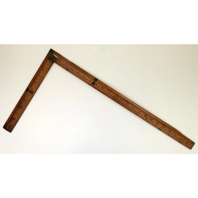 Industrial Wood & Brass Ruler For Sale In New York - Image 6 of 6