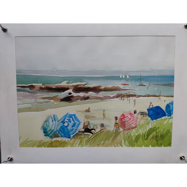 Watercolor by Michel Roubille, 1986. Nephew of the renowned Auguste Jean-Baptiste Roubille, he inherited his uncle's...