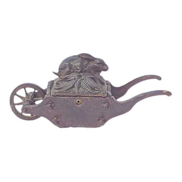 Antique Black Forest Rabbit Inkwell For Sale