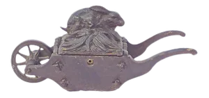 Antique Black Forest Rabbit Inkwell
