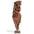 A characterful hand-carved wooden fragment from South India, depicting a stylised yali—the mythical guardian figure long...