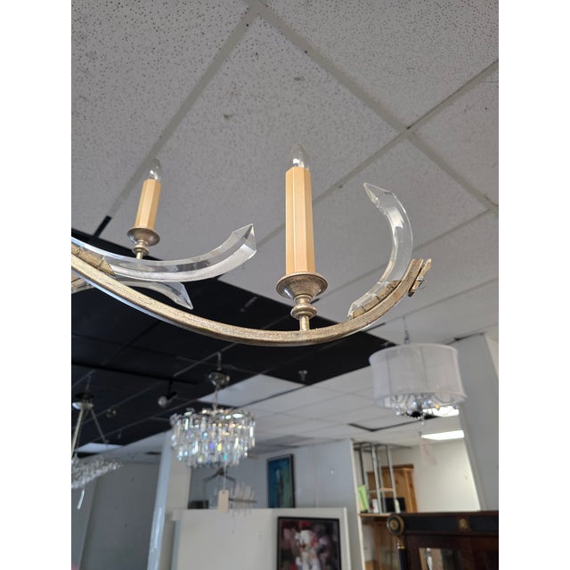 Glass Fine Arts Chandelier For Sale - Image 7 of 9