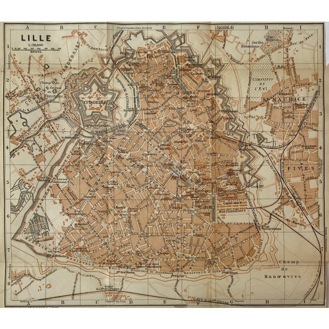 Traditional Antique Map of Lille France For Sale - Image 3 of 3