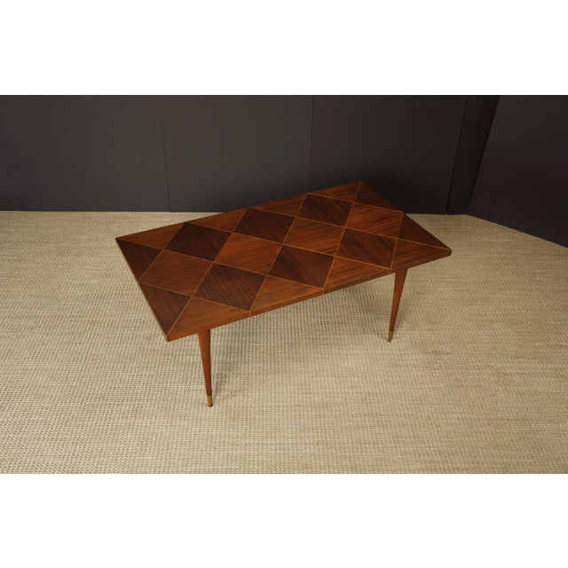 Brown Tommi Parzinger for Charak Modern Extendable Dining Table, c 1950s, Signed For Sale - Image 8 of 12