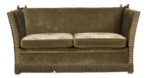 Danish 2-Seater Spanish Drop Arm Sofa in Furniture Velour, 1970s