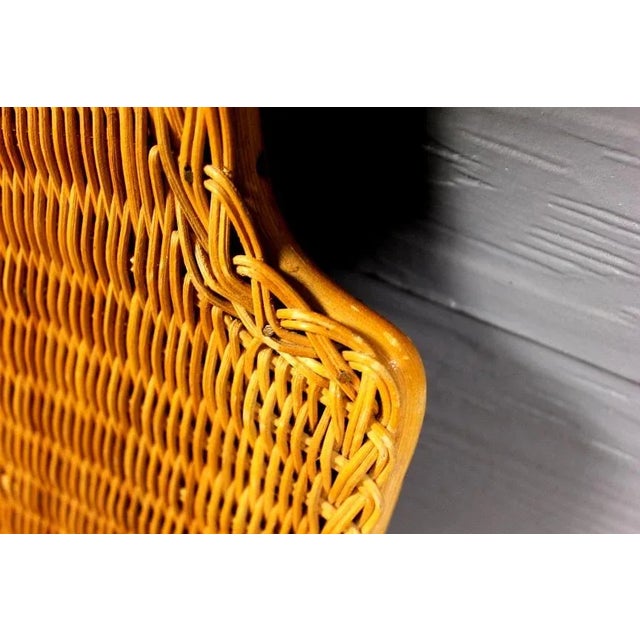 Vintage Wicker Mirror With Hooks Frame For Sale - Image 4 of 7