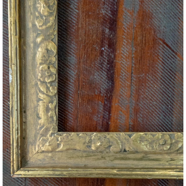 Wood Early 20th Century Arts and Crafts Giltwood Carved Floral Painting Frame For Sale - Image 7 of 11