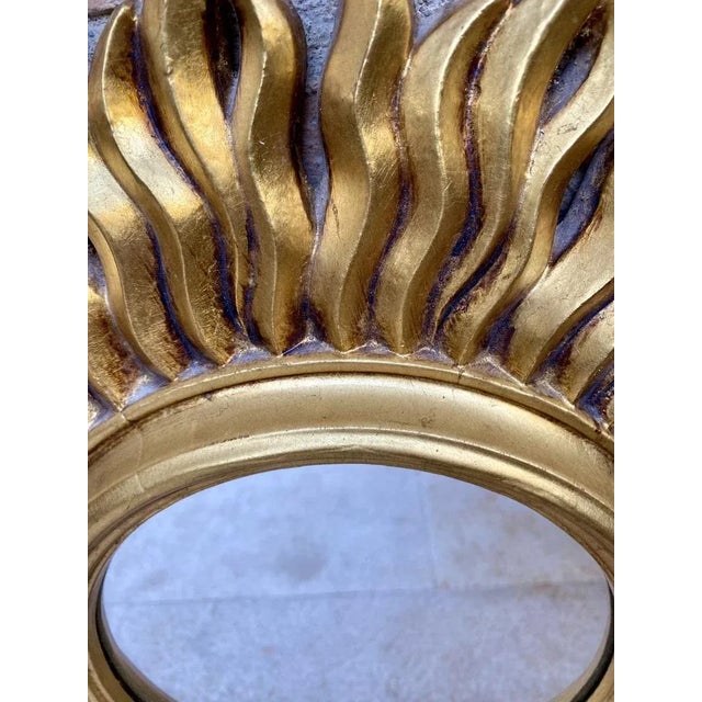 Mid-Century French Sunburst Mirror in Gold, 1950s For Sale - Image 10 of 12