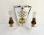 Gold Art Deco Mirrored Brass Wall Sconces with Textile Shades, Italy, 1920s, Set of 2 For Sale - Image 8 of 10