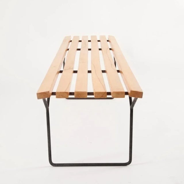 Mid-Century Slat Bench attributed to Harry Bertoia for Knoll, USA, 1950s For Sale - Image 6 of 11
