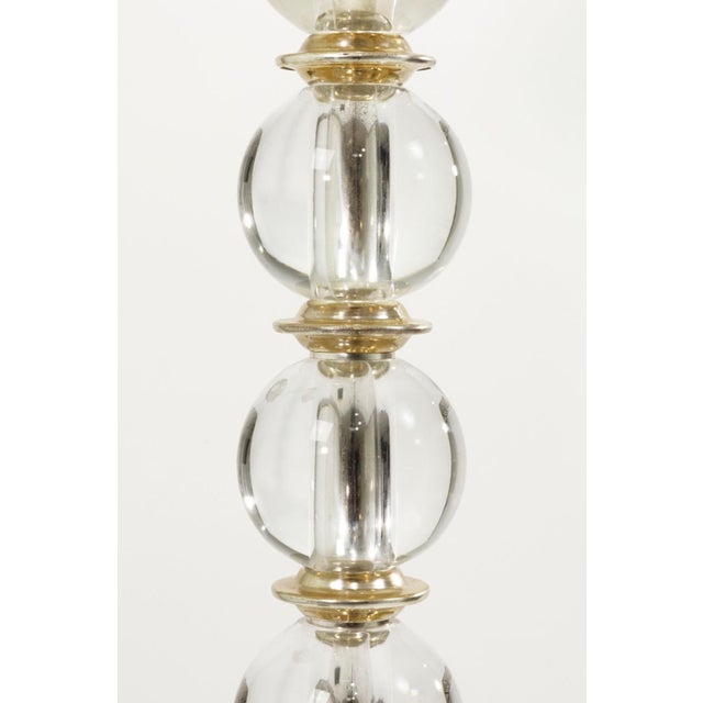 Mid 20th Century Vintage Italian Glass Sphere and Brass Floor Lamp For Sale - Image 5 of 8