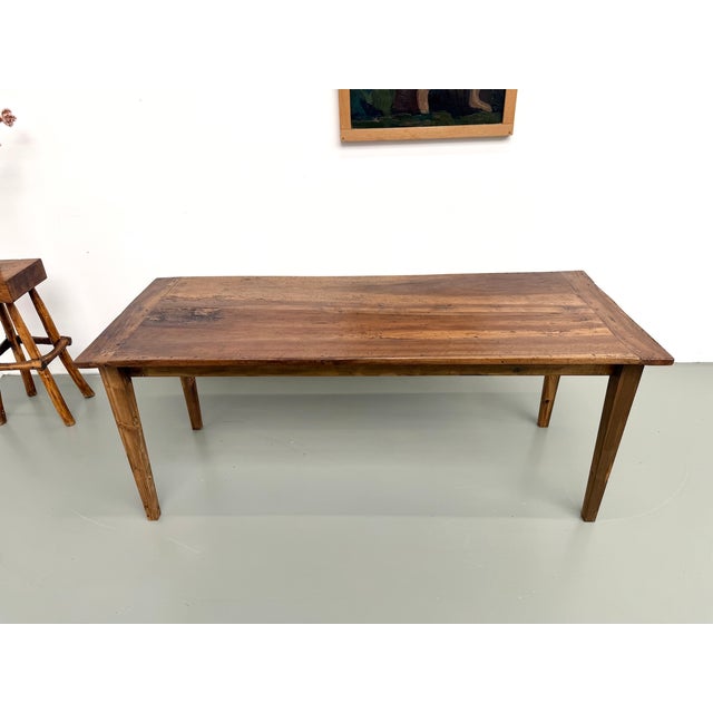 1950s Farmhouse Table in Walnut with Tapered Legs, 1950s For Sale - Image 5 of 18
