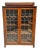 Antique Arts & Crafts Mission Oak China Cabinet With Leaded Crystal Glass Panels For Sale