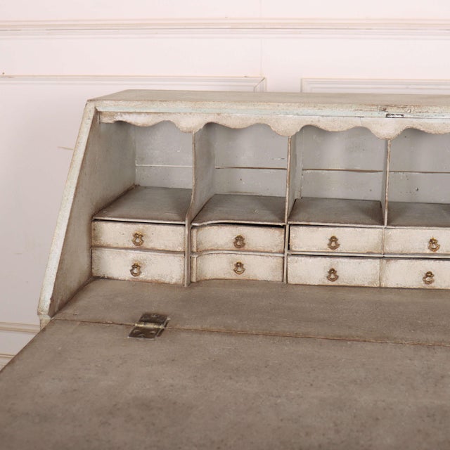 18th century English painted oak bureau with a good fitted interior. 1780. Height to desk: 30-inches (76 cm) This piece is...