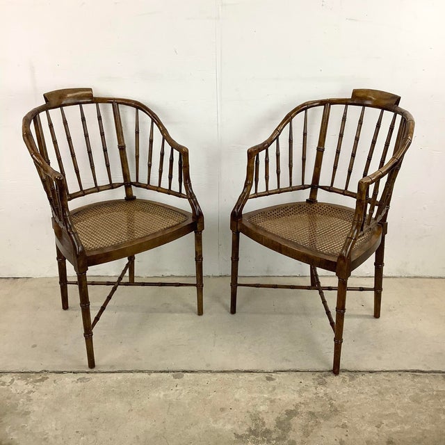 Pair Antique Cane Seat Side Chairs Chairish