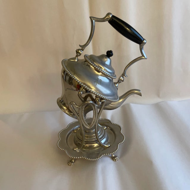 Neoclassical 1892 Tilting Teapot on Stand With Burner For Sale - Image 3 of 6