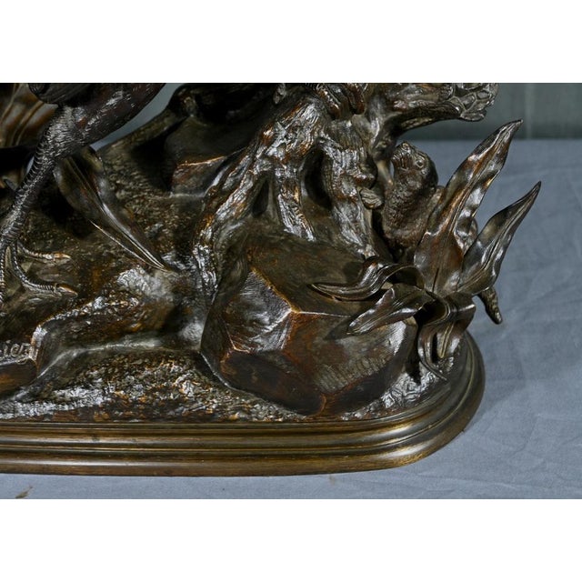 J. Moigniez, The Pheasant and the Weasel, Late 1800s, Bronze For Sale - Image 6 of 18