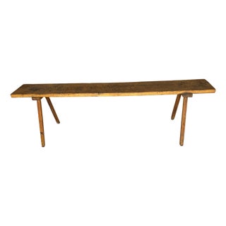 8' Rustic American Chestnut Trestle Work (Console) Table Deep Patina For Sale