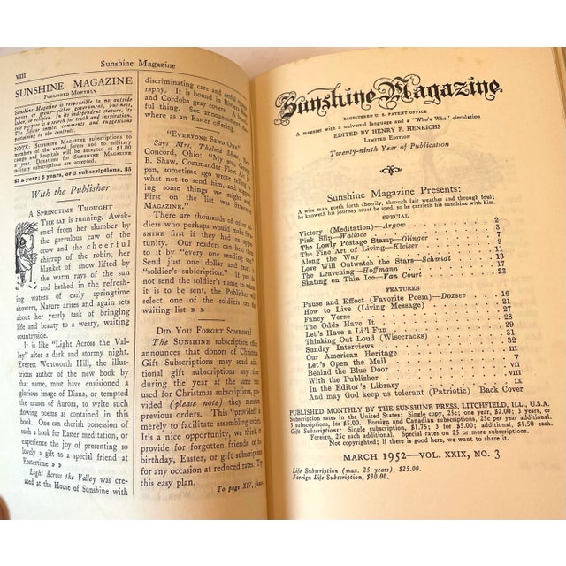 1952 & 1954 Sunshine Magazine Books - a Pair For Sale In Dallas - Image 6 of 10