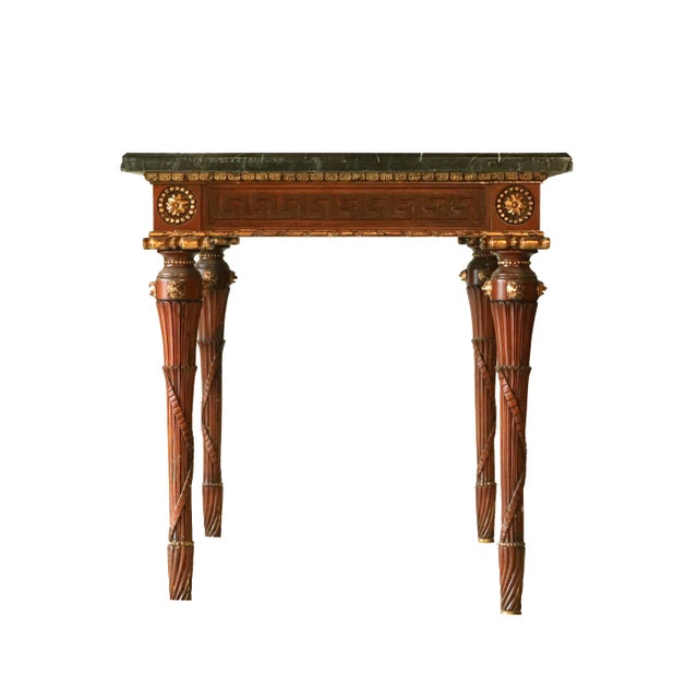 Neoclassical Marble Inlaid Console Table/Desk For Sale In New York - Image 6 of 11