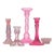 Mid 20th Century Mixed Pink Candle Holder Curation - Group of 5 For Sale