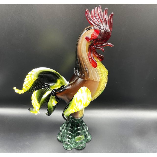 Multicolored Murano Glass Rooster Sculpture, 1950s For Sale - Image 13 of 14