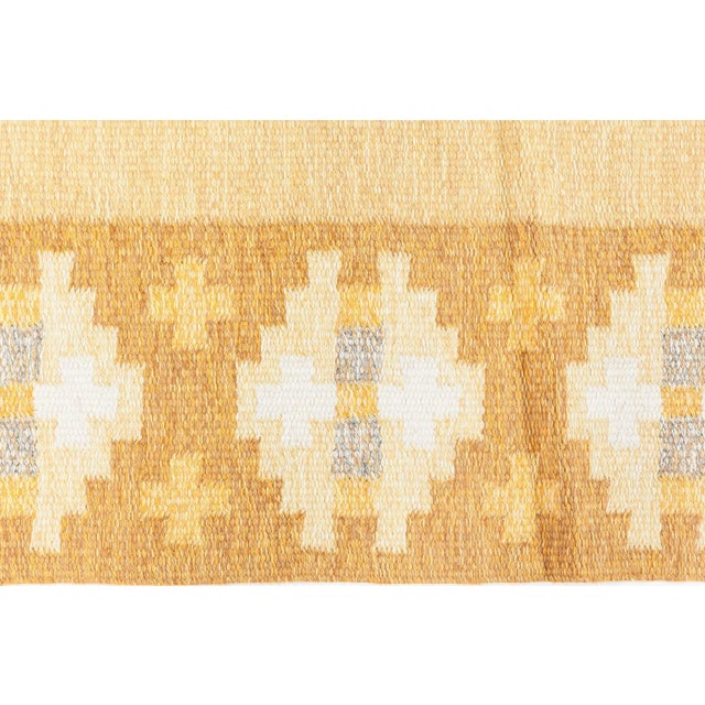 Swedish Flat-Weave Rug by Birgitta Söderkvist Size: 4'4" × 6'6" (132 × 198 cm) This vintage Swedish flat-weave rug,...