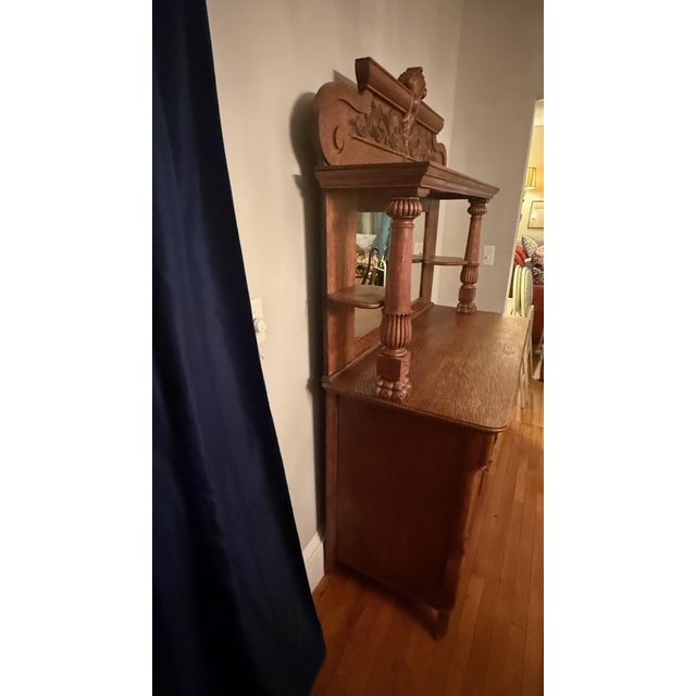 1890 - 1905 Tiger Oak Sideboard For Sale - Image 4 of 10