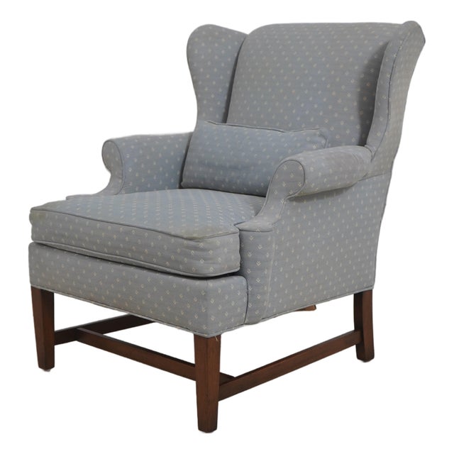 Drexel Chippendale Mahogany Wing Back Lounge Chair For Sale