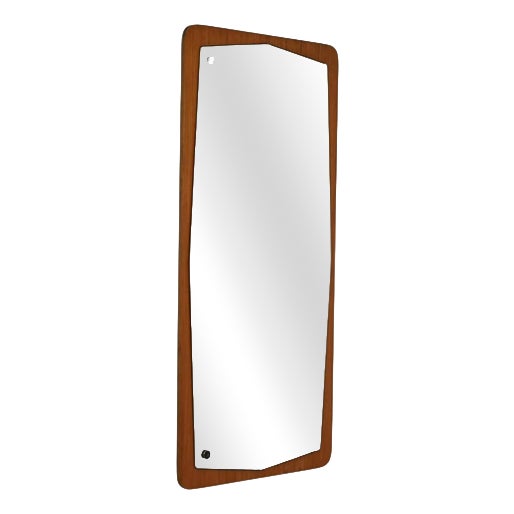 Danish Wall Mirror in Teak, 1960s For Sale