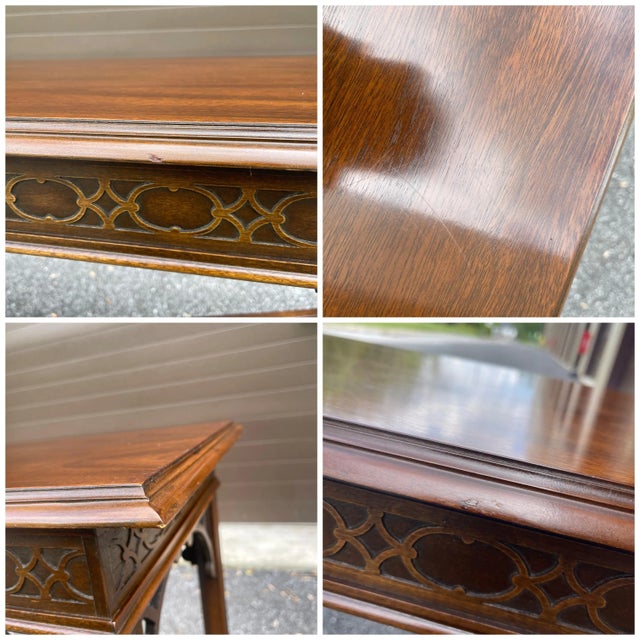 Vintage Drexel Bicentennial Collection Chippendale Mahogany Console or Sofa Table For Sale - Image 9 of 10