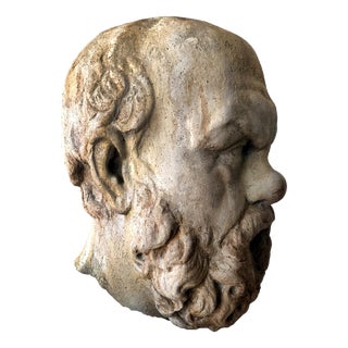 Concrete Head of the Philosopher Socrates from the Herm of Villa Alban 20th Century For Sale