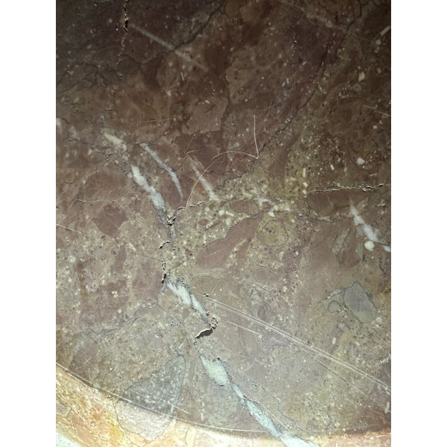 American Late 20th Century Red Brown Stone Marble Plate For Sale - Image 3 of 5