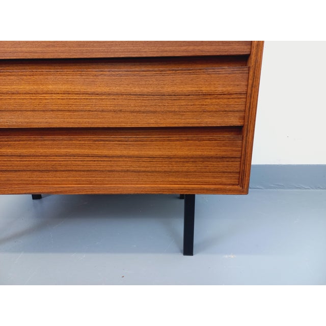 Mid-Century Scandinavian Modernist Style Chest of Drawers in Rosewood and Black Metal, 1960s For Sale - Image 9 of 15