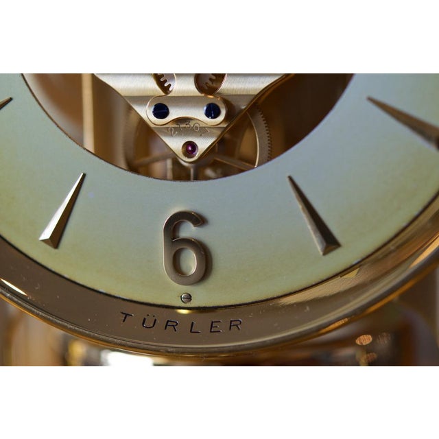 Türler Jaeger-LeCoultre clock in golden brass.