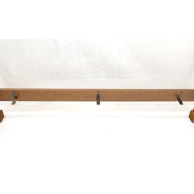 Wood Baker Queen Size Burl Wood Headboard Poster Bed w/ Finials MINT For Sale - Image 7 of 16