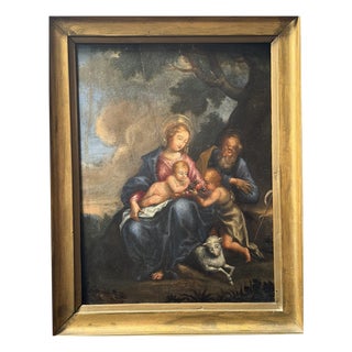 Unkown, Holy Family with the Infant Saint John the Baptist, 1800s, Oil on Panel For Sale