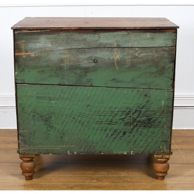 English Pine Chest of Drawers With Turned Feet, 19th Century For Sale - Image 9 of 9