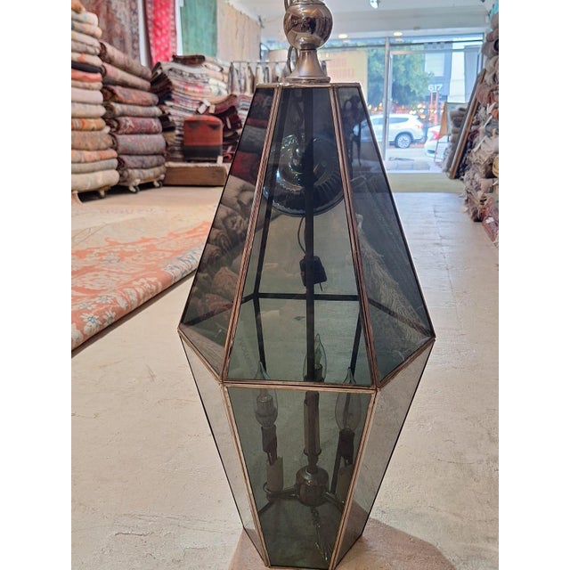 Mid-Century Modern Mid-Century Pendant Brass Lighting Fixture For Sale - Image 3 of 8