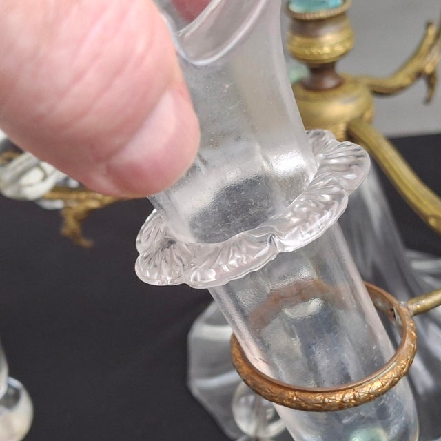 Late 19th Century Rare Large Gilt Bronze Blown Glass Blue Swirl Epergne by Stevens & Williams For Sale - Image 12 of 17