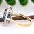 Metal 5.46ct London Blue Topaz & Natural Diamond Ring in Solid 14k White & Yellow Gold, Size 6.75 For Sale - Image 7 of 7
