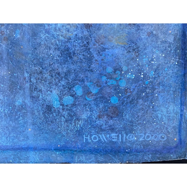 Contemporary "Mid Day" Abstract Landscape Acrylic and Water Soluble Painting on Paper by Elwood Howell For Sale - Image 3 of 3