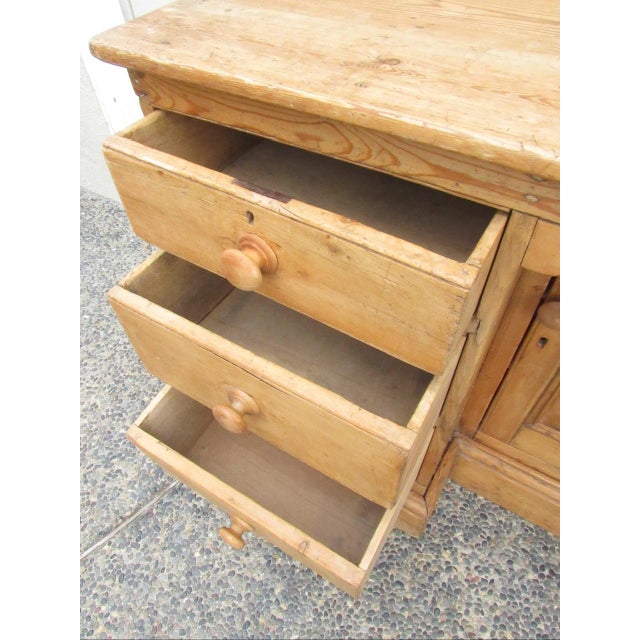 Antique English Pine Six Drawer Buffet For Sale - Image 10 of 18
