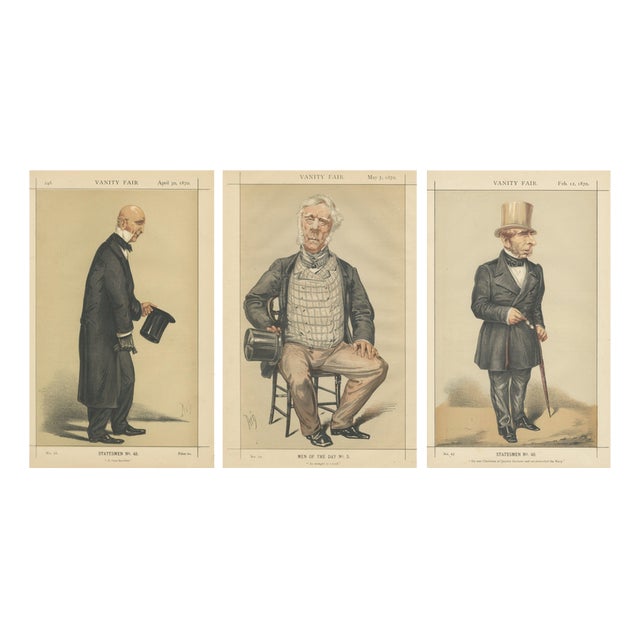 Vanity Fair Portraits Statesmen and Man of the Day, 1870, Paper, Set of 3 For Sale