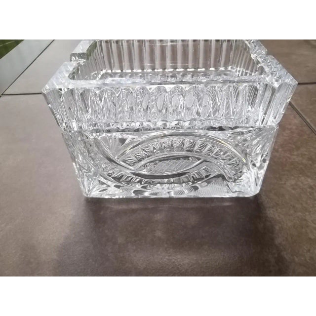 Vintage Cut Crystal Box Ashtray For Sale - Image 9 of 11