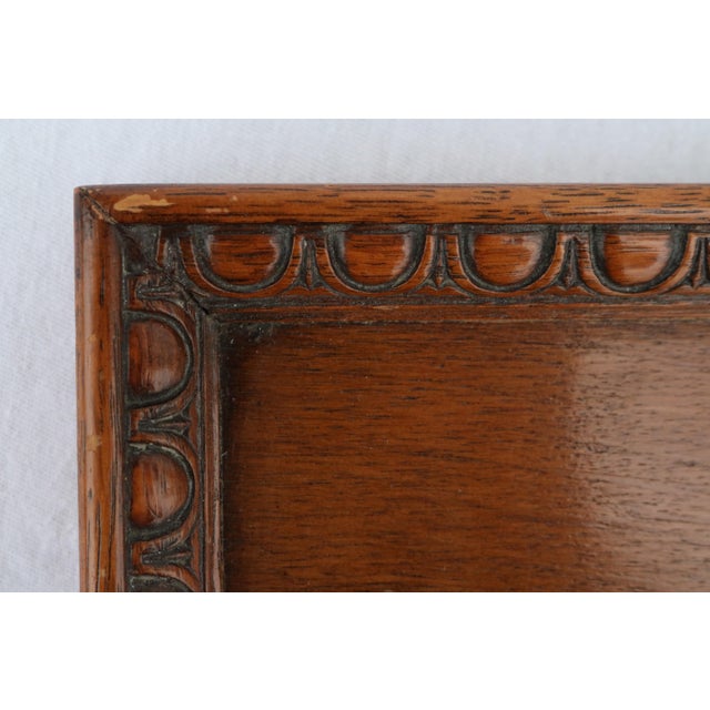 English Wwi Era English Oak Large Serving Tray Made at St. Dunstan's Hostel for Blind Ex Servicemen London For Sale - Image 3 of 8