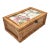 Intage Rattan Cane Glass Top Storage Box With Designer Fabric Insert For Sale